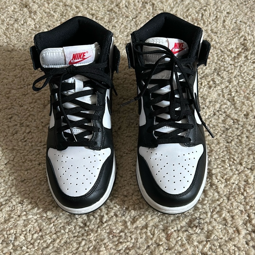 Women’s Nike Panda Dunks high black and white